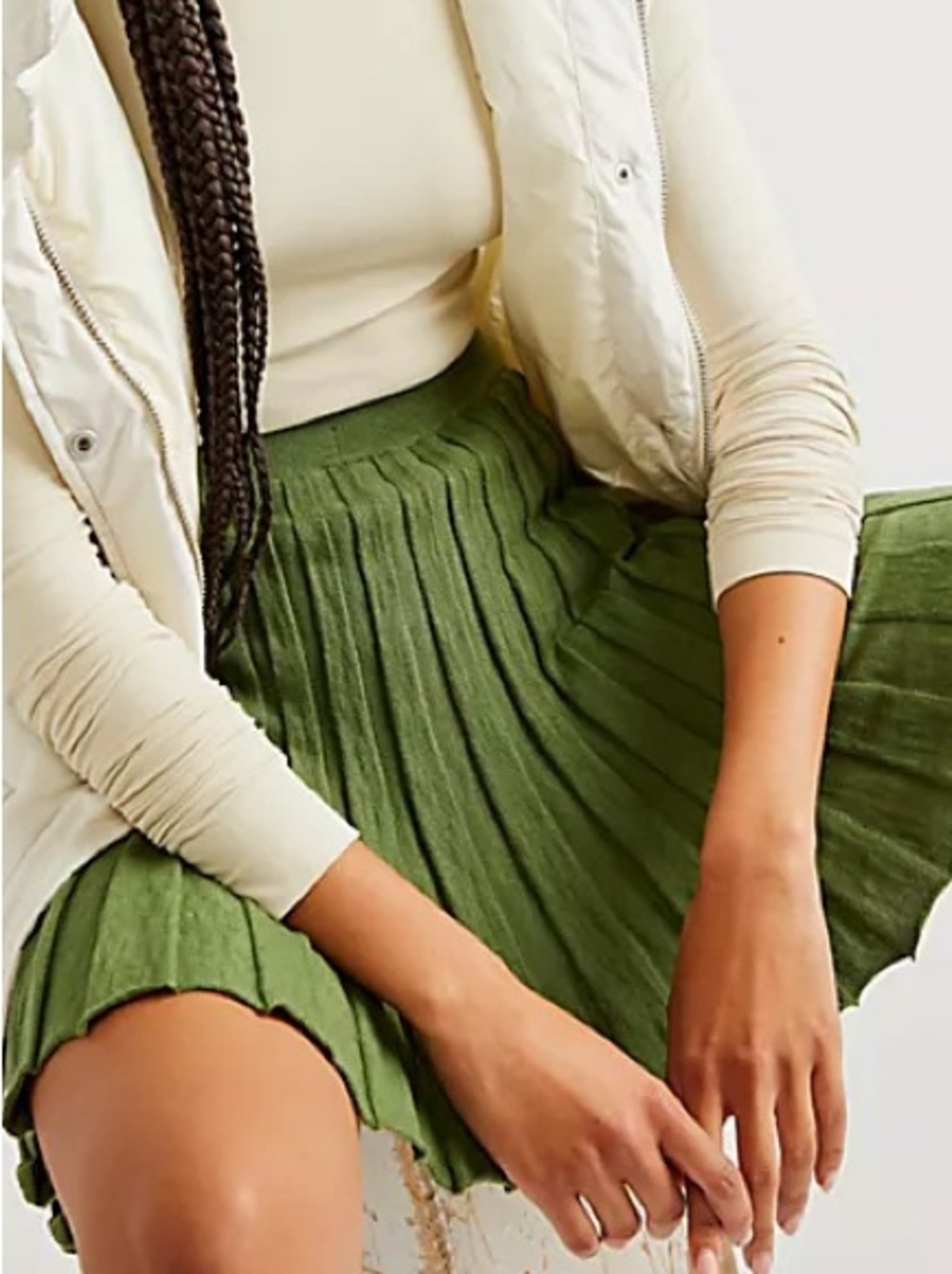 Free People Flirty Sweater Skort - Pleated Mini Skirt | Stretch Knit Flowy Boho